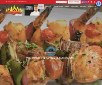 Zaynaflaminggrill.com(Best Mediterranean and Seafood Restaurant in Redondo Beach) Screenshot