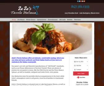 Zazastavolalakebarrington.com(Italian Restaurant) Screenshot