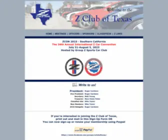 Zcluboftexas.org(Z Club of Texas) Screenshot