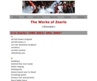 Zearle.net(The Works of Zearle) Screenshot