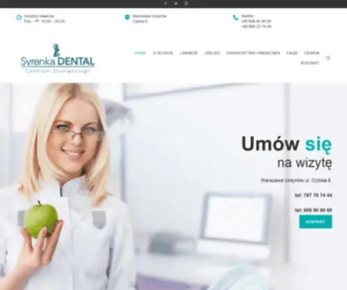 Zebowe-Implanty.pl(Warszawskie Centrum Stomatologiczne Syrenka Dental S.C) Screenshot