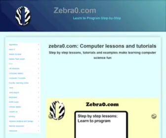 Zebra0.com(Computer lessons and tutorials) Screenshot