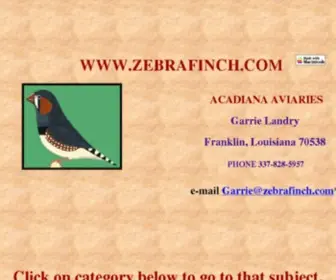 Zebrafinch.com(AcadianaAviariesFranklin,LA) Screenshot