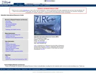 Zebrafish.org(Zebrafish International Resource Center) Screenshot