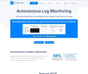 Zebrium.com(Root Cause as a Service) Screenshot