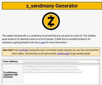 Zecmailer.com(Sendmany Generator) Screenshot