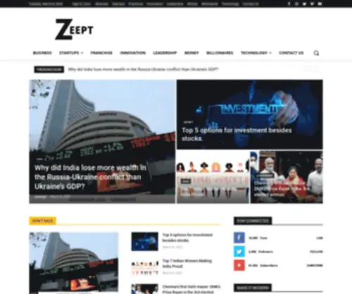 Zeept.com(Business, Startups, Technology, Money, Lifestyle) Screenshot