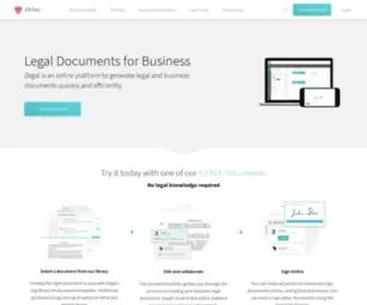 Zegal.com(World's first legal middleware) Screenshot