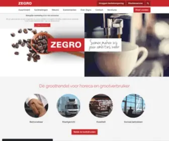 Zegro.nl(Dé groothandel voor horeca en grootverbruiker) Screenshot