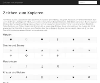 Zeichen-Zum-Kopieren.de(ᐅ) Screenshot