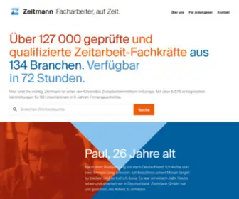 Zeitmann-Personal.de(Oferty pracy w Niemczech i Austrii) Screenshot