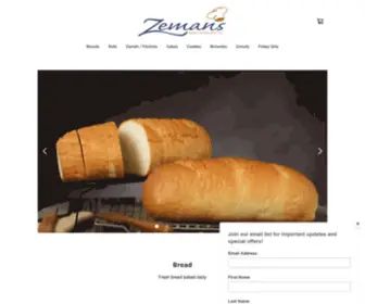 Zemansbakery.com(Zeman's Bakery) Screenshot