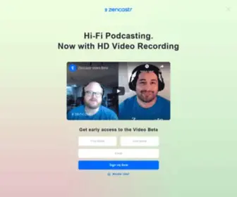 Zencastr.com(Podcasting made easy) Screenshot