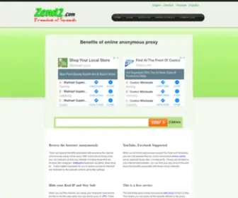 Zend2.com(Online anonymous web proxy) Screenshot