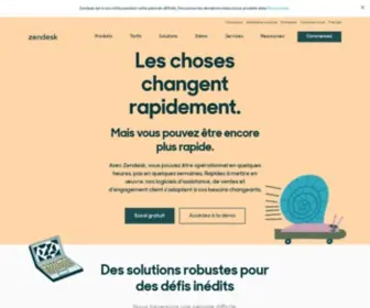 Zendesk.fr(Entreprise de systèmes de tickets d’assistance et de logiciels CRM de vente) Screenshot