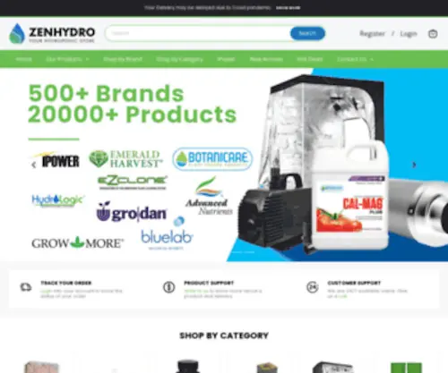 Zenhydro.com(Best Hydroponics Store) Screenshot