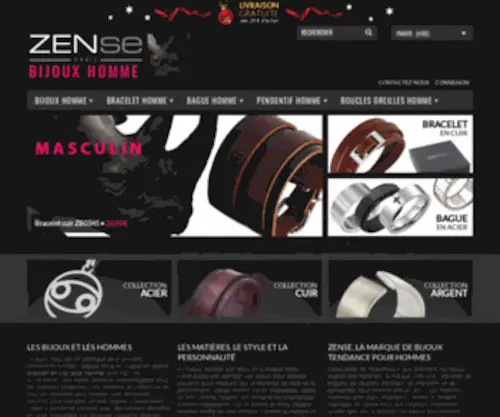 Zense.fr(Bracelet cuir homme) Screenshot