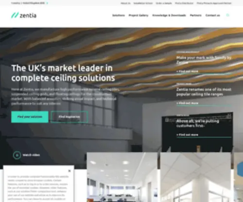Zentia.com(Complete Ceiling Solutions) Screenshot