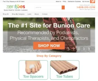 Zentoes.com(ZenToes balance comfort and protection for Bunions) Screenshot