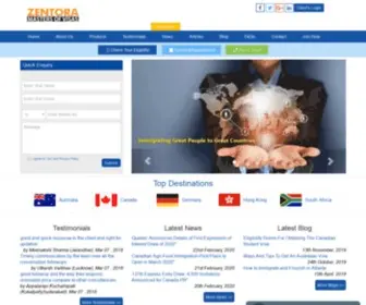 Zentora.com(Immigration and Visa Consultants) Screenshot