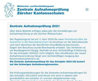 Zentraleaufnahmepruefung.ch(Zentrale Aufnahmeprüfung für Mittel) Screenshot