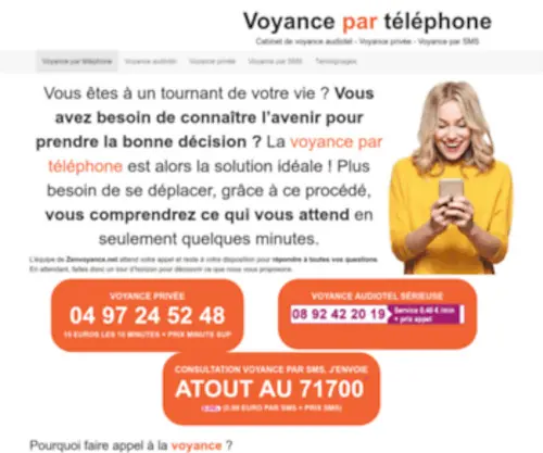 Zenvoyance.net(Voyance par téléphone) Screenshot