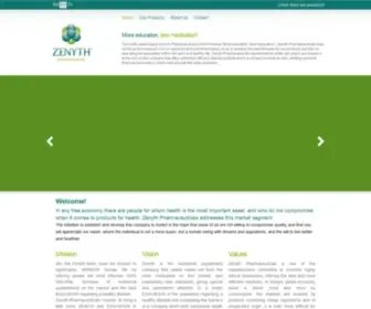 Zenyth.com(Zenyth Pharmaceuticals) Screenshot