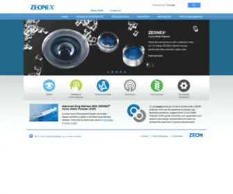 Zeonex.com(ZEONEX Cyclo Olefin Polymers create the future) Screenshot