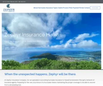 Zephyrins.com(Zephyr Insurance Hawaii) Screenshot