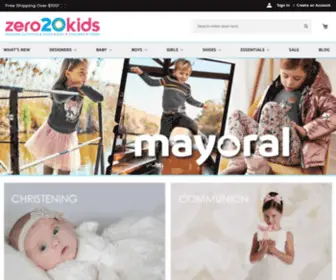 Zero20.com(Designer Kids Wear & Children's Designer Clothing) Screenshot