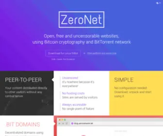 Zeronet.io(Decentralized websites using Bitcoin cryptography and the BitTorrent network) Screenshot