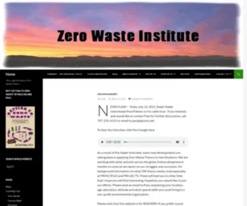 Zerowasteinstitute.org(The original home of Zero Waste Theory) Screenshot