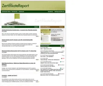 Zertifikatereport.de(ZertifikateReport) Screenshot