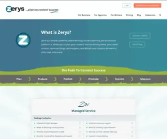 Zerys.com(Content Marketing Platform) Screenshot
