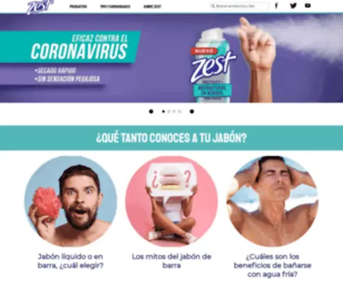 Zest.com.mx(Unilever Zest) Screenshot