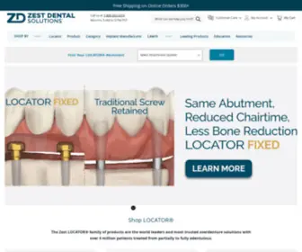 Zestanchors.com(Dental Implant Manufacturer of Overdenture Attachment Systems) Screenshot