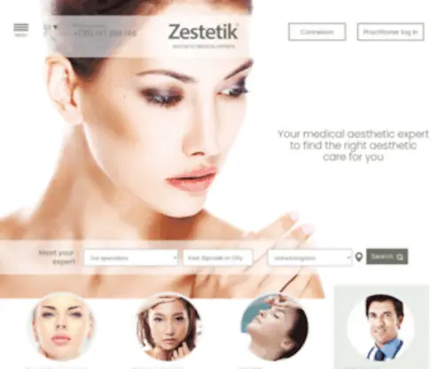 Zestetik.com(Zestetik offers aesthetic medicine appointments and advice) Screenshot