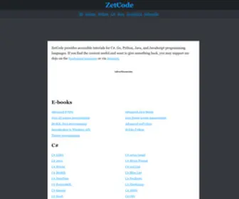 Zetcode.com(Go, C#, Python, Java, JavaScript programming) Screenshot