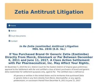 Zetiaantitrustlitigation.com(Zetia Antitrust Litigation) Screenshot