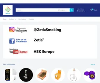 Zetla.nl(Online store specialized in smoking accessories) Screenshot