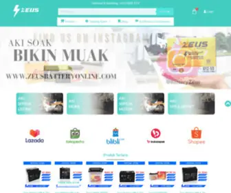 Zeusbatteryonline.com(Toko Resmi Agen Distributor dan Supplier Aki Motor) Screenshot