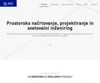 Zeu.si(Arhitektura, prostorsko načrtovanje, projektiranje, svetovalni inženiring, visoke in nizke gradnje, premoženjsko pravna razmerja in izdelava dokumentacij) Screenshot