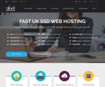 Zfast.co.uk(Fast UK SSD Web Hosting) Screenshot