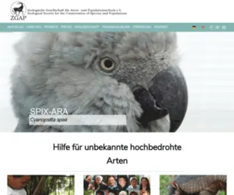 Zgap.de(Hilfe für unbekannte hochbedrohte Arten) Screenshot