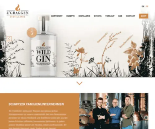 Zgraggen.ch(Willkommen bei der Z‘Graggen Distillerie AG) Screenshot