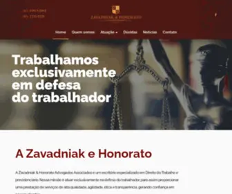 Zhadvogados.com.br(Zavadniak & Honorato Advogados Advogados Trabalhistas em Curitiba) Screenshot