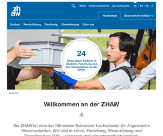 Zhaw.ch(ZHAW Zürcher Hochschule für Angewandte Wissenschaften) Screenshot