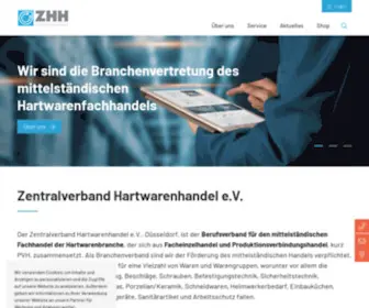 ZHH.de(Zentralverband Hartwarenhandel e.V) Screenshot