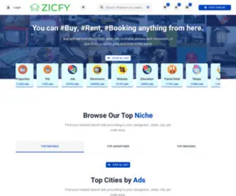 ZicFy.com(Free Indian Local Classified Sites) Screenshot