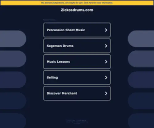 Zickosdrums.com(Zickos Drum Company) Screenshot